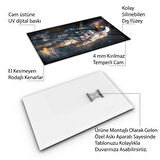 Hayvan Cam Tablo - Sevimli Dostlar Uzayda - Dikey Motif 06-011