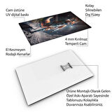 Hayvan Cam Tablo - Sevimli Dostlar Uzayda - Dikey Motif 06-015