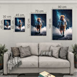 Hayvan Cam Tablo - Sevimli Dostlar Uzayda - Dikey Motif 06-019