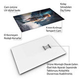 Hayvan Cam Tablo - Sevimli Dostlar Uzayda - Dikey Motif 06-019