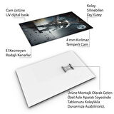 Hayvan Cam Tablo - Sevimli Dostlar Uzayda - Dikey Motif 06-023