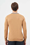 Camel Uzun Kol Düz Örme Bisiklet Yaka Classic Slim Fit Triko 1012245108