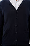 Koyu Lacivert Uzun Kol Örme V Yaka Comfort Fit Rahat Kesim Klasik Triko