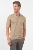 Bej Polo Yaka Kısa Kol Örme Comfort Fit %100 Pamuk Kazak 1012260151