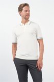 Krem Rengi Polo Yaka Kısa Kol Örme Comfort Fit %100 Pamuk Kazak 1012260151