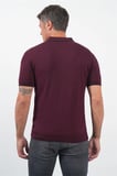 Bordo Polo Yaka Kısa Kol Örme Comfort Fit %100 Pamuk Kazak 1012260151