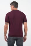 Bordo Polo Yaka Kısa Kol Örme Comfort Fit %100 Pamuk Kazak 1012260151