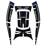 Gp Kompozit Tank Pad Seti Karbon Desenli Mavi Yamaha Nmax 125 155 2021-2024