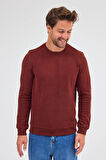 Kiremit Uzun Kol Bisiklet Yaka Düz Pamuklu Comfort Fit Sweatshirt 1013255150