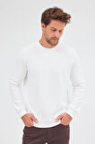 Krem Uzun Kol Bisiklet Yaka Düz Pamuklu Comfort Fit Sweatshirt 1013255150