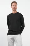 Siyah Bisiklet Yaka Uzun Kol Örme Standart Fit Esnek Sweatshirt 1013260150