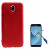 Smcase Samsung Galaxy J7 Pro Lüks Silikon Kılıf  Cam Ekran Koruyucu 