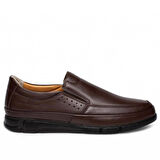 İçi Dışı Hakiki Deri Ortapedik Anotomik Taban Confort Erkek Klasik Bağcıksız Ayakkabı Tarz1096