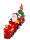 YILBAŞI SERAMİK FİGÜR IŞIKLI TRENLİ NOEL BABA YILDIZLI