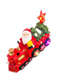 YILBAŞI SERAMİK FİGÜR IŞIKLI TRENLİ NOEL BABA YILDIZLI