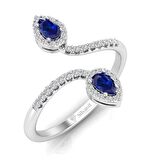 0,60 Karat Pırlantalı Safir Yüzük