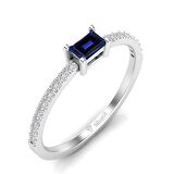 0,35 Karat Pırlantalı Safir Yüzük