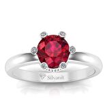 1,00 Karat Pırlantalı Yakut Yüzük