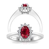 0,60 Karat Pırlantalı Yakut Yüzük