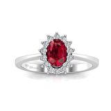 0,60 Karat Pırlantalı Yakut Yüzük