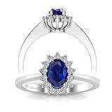 0,60 Karat Pırlantalı Safir Yüzük