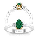 0,50 Karat Pırlantalı Zümrüt Yüzük