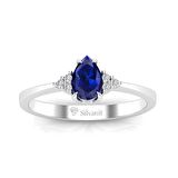 0,50 Karat Pırlantalı Safir Yüzük
