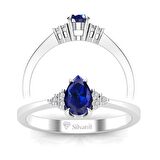 0,50 Karat Pırlantalı Safir Yüzük