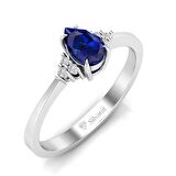 0,50 Karat Pırlantalı Safir Yüzük