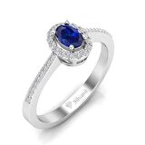0,50 Karat Pırlantalı Safir Yüzük