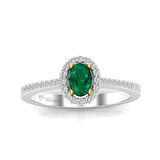 0,50 Karat Pırlantalı Zümrüt Yüzük