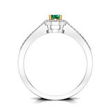 0,50 Karat Pırlantalı Zümrüt Yüzük