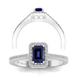 0,55 Karat Pırlantalı Safir Yüzük