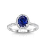 1.50 Karat Pırlantalı Safir Yüzük