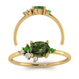 Tasarım Renkli Taşlı Pırlanta Yüzük