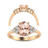 Morganite Oval Pırlanta Yüzük