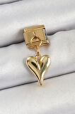 316L Çelik Sallantılı Kalp Model Gold Renk Nomination Charm
