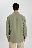DeFacto Regular Fit Basic Düz Tensel Uzun Kollu Gömlek B2907AX24SPKH465