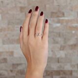 Zirkon Taşlı Kertenkele Tasarım Rose Renk 925 Ayar Gümüş Kadın Yüzük