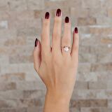 Zirkon Taşlı Spider Tasarım Rose Renk 925 Ayar Gümüş Kadın Yüzük