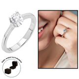 Starlight Diamond Pırlanta Montür "U" Tasarım 925 Ayar Gümüş Bayan Tektaş Yüzük