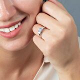 Starlight Diamond Pırlanta Montür 925 Ayar Gümüş Kadın Tria Yüzük