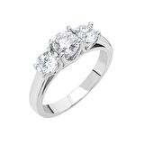 Starlight Diamond Pırlanta Montür Mini Tasarım 925 Ayar Gümüş Bayan Tria Yüzük