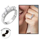 Starlight Diamond Pırlanta Montür Zarif Tasarım 925 Ayar Gümüş Kadın Beştaş Yüzük