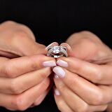 Zirkon Taşlı "Cat's Eye" Tasarım 925 Ayar Gümüş Kadın Tektaş Yüzük