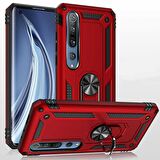 Gpack Xiaomi Mi Note 10 Lite Kılıf Tank Koruma Vega Standlı Yüzüklü Mıknatıslı