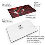 Türk Bayrağı Cam Tablo - Dikey Motif 01-003