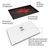 Türk Bayrağı Cam Tablo - Dikey Motif 01-008