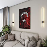 Türk Bayrağı Cam Tablo - Yatay Motif 01-004