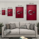Türk Bayrağı Cam Tablo - Yatay Motif 01-023